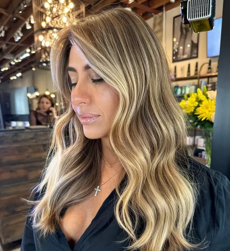 Dimensional balayage hair color result